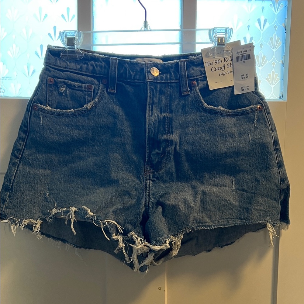 Abercrombie & Fitch Distressed Blue Jean Shorts